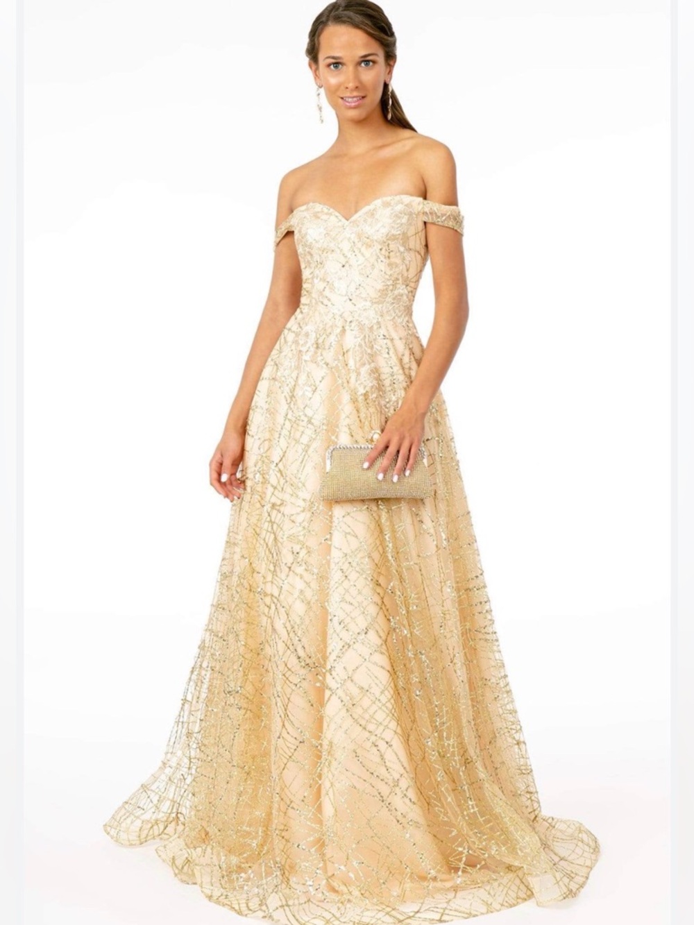 Gold Off-Shoulder Gown